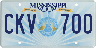 MS license plate CKV700