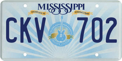 MS license plate CKV702