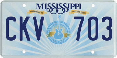 MS license plate CKV703