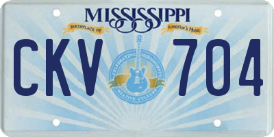 MS license plate CKV704