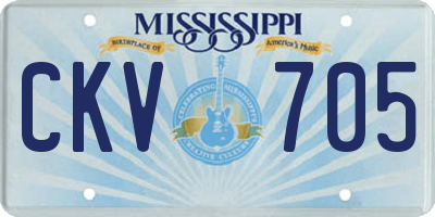 MS license plate CKV705