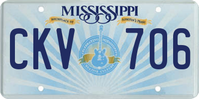 MS license plate CKV706
