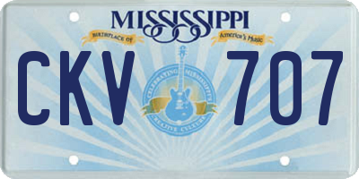 MS license plate CKV707