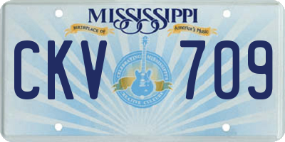 MS license plate CKV709