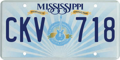 MS license plate CKV718