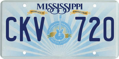 MS license plate CKV720