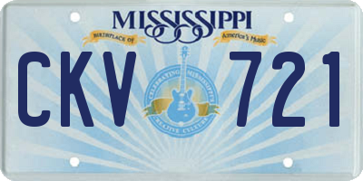 MS license plate CKV721