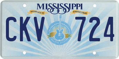 MS license plate CKV724