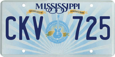 MS license plate CKV725