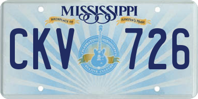 MS license plate CKV726