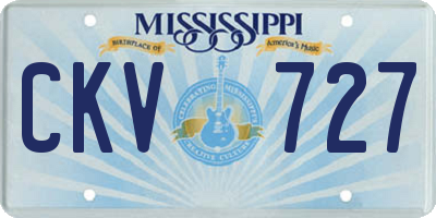 MS license plate CKV727