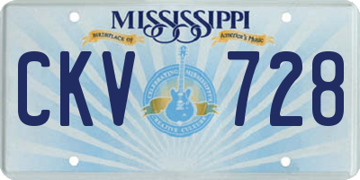 MS license plate CKV728