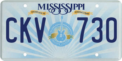 MS license plate CKV730