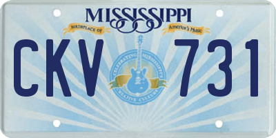 MS license plate CKV731