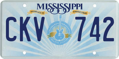 MS license plate CKV742