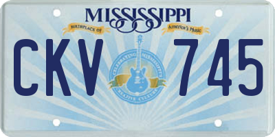 MS license plate CKV745