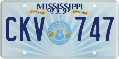 MS license plate CKV747