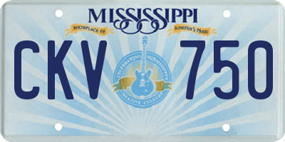 MS license plate CKV750