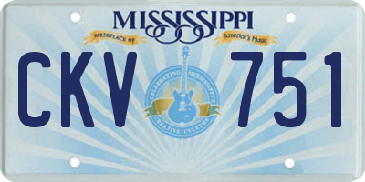 MS license plate CKV751