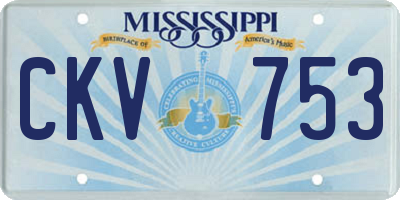 MS license plate CKV753