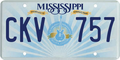MS license plate CKV757