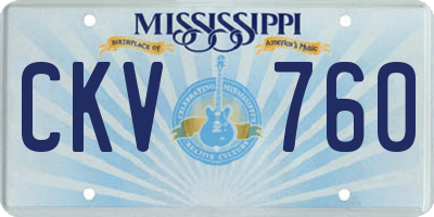 MS license plate CKV760