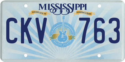 MS license plate CKV763