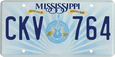 MS license plate CKV764