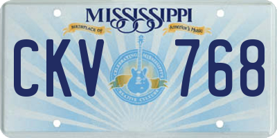 MS license plate CKV768