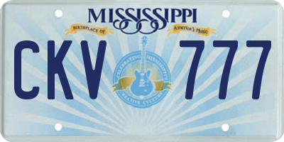 MS license plate CKV777