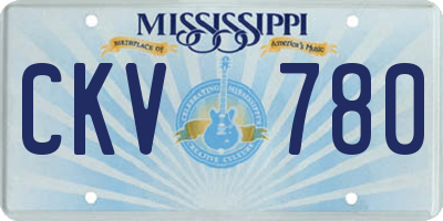 MS license plate CKV780
