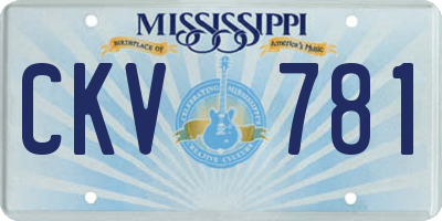 MS license plate CKV781