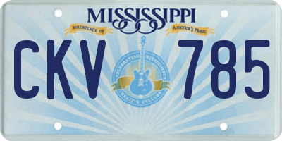 MS license plate CKV785