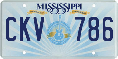 MS license plate CKV786