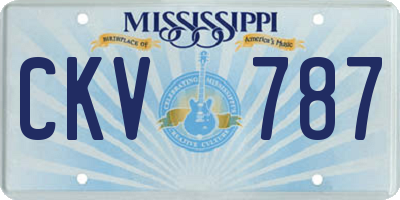 MS license plate CKV787