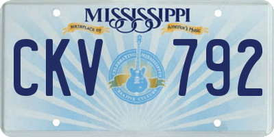 MS license plate CKV792