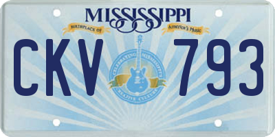 MS license plate CKV793