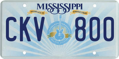 MS license plate CKV800