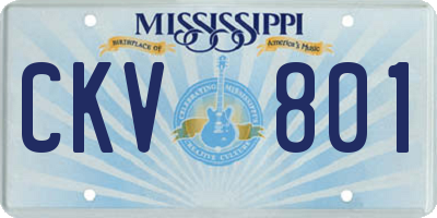 MS license plate CKV801
