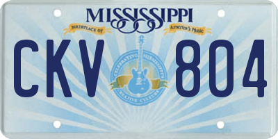 MS license plate CKV804