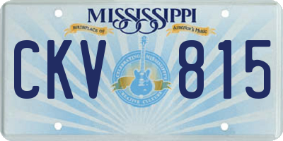 MS license plate CKV815