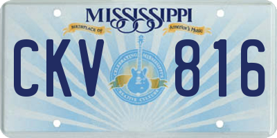 MS license plate CKV816