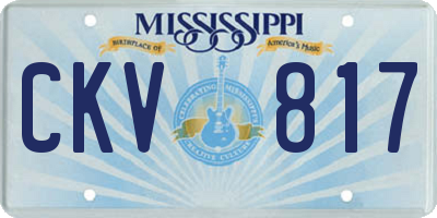 MS license plate CKV817