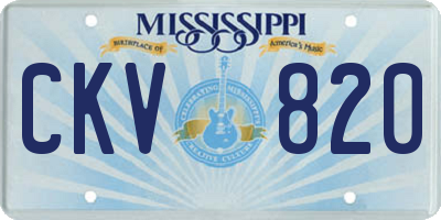 MS license plate CKV820