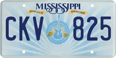 MS license plate CKV825
