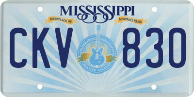 MS license plate CKV830