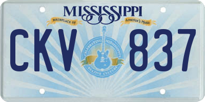 MS license plate CKV837