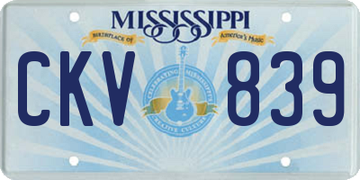 MS license plate CKV839