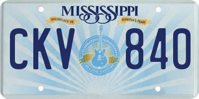 MS license plate CKV840