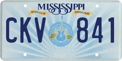 MS license plate CKV841